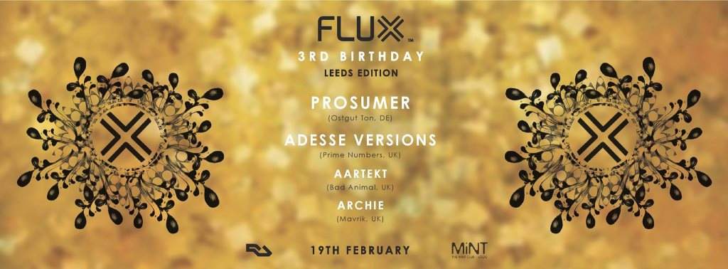 Flux 3rd Birthday with Prosumer & Adesse Versions - Página frontal