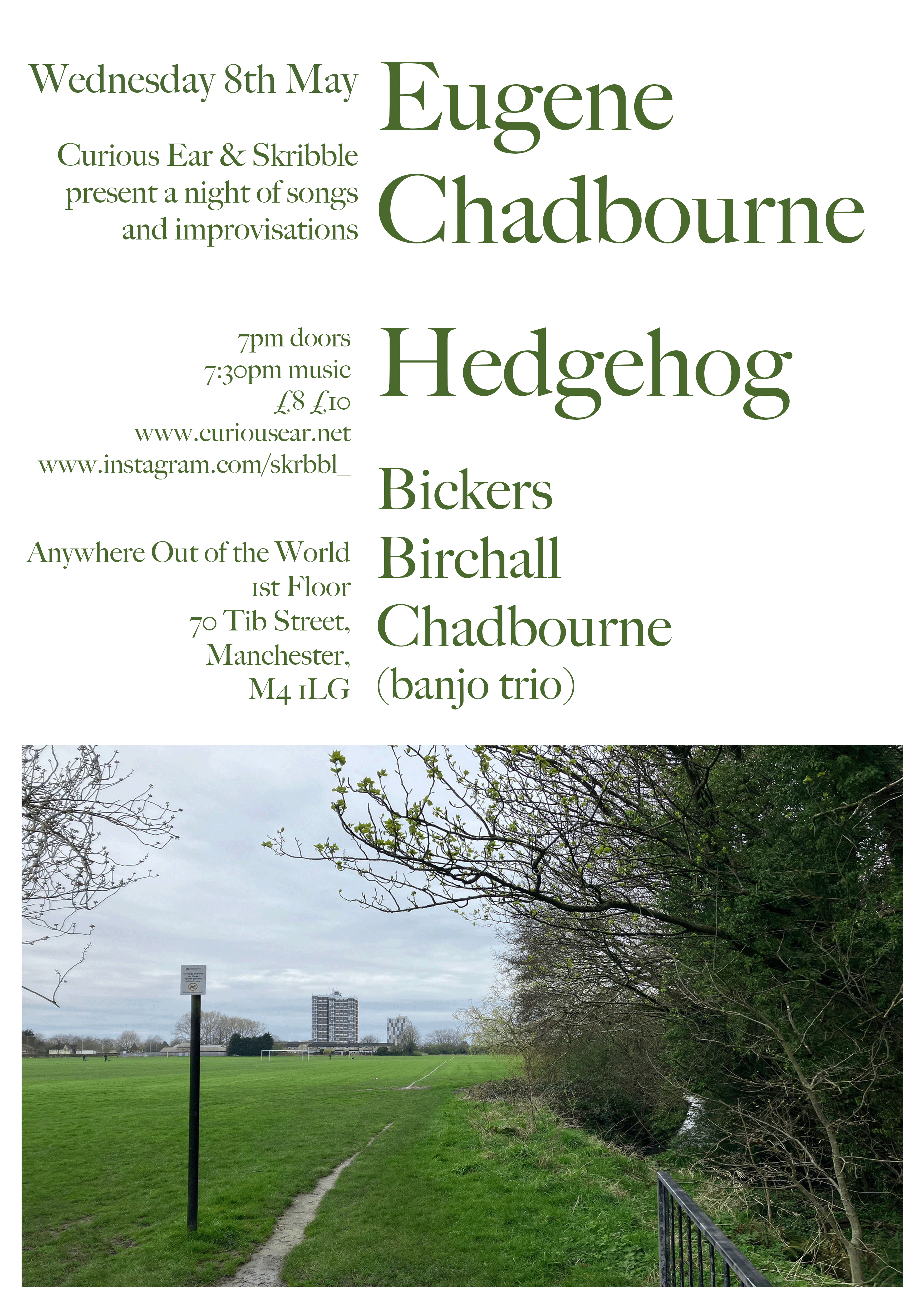 Curious Ear X Skribble presents: Eugene Chadbourne/Hedgehog/Bickers Birchall Chadbourne (trio) - Página frontal
