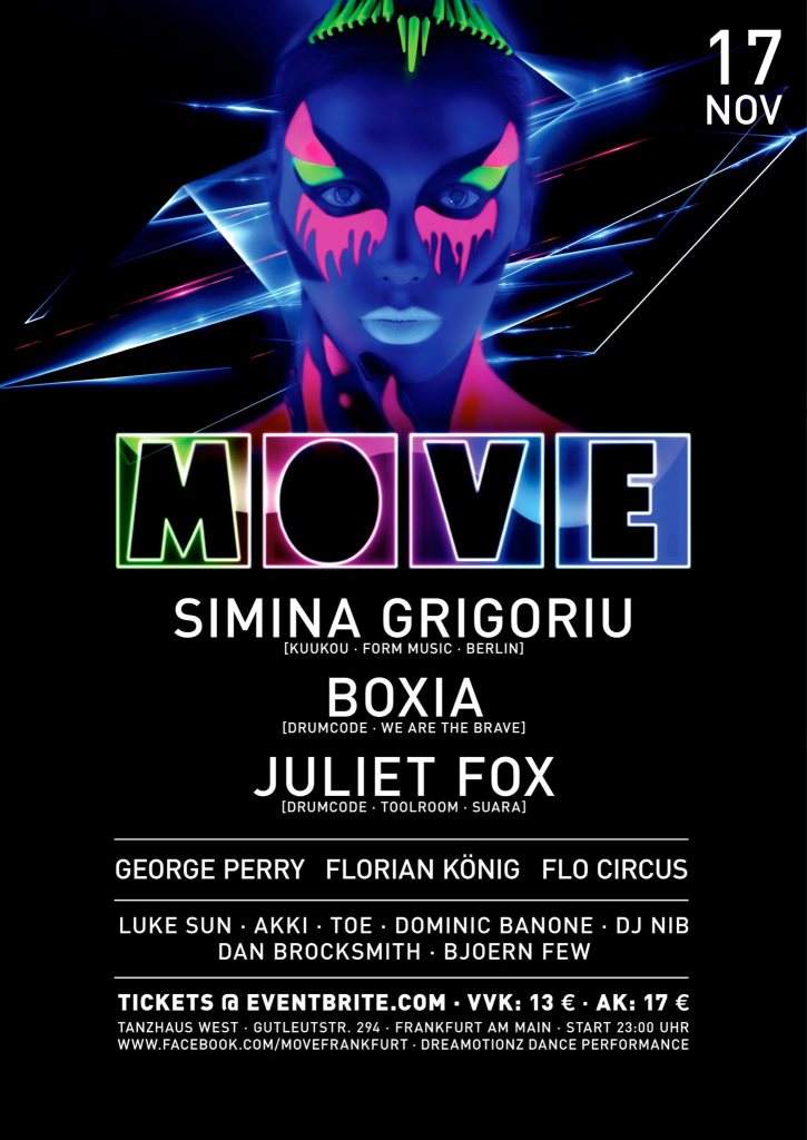 Move with Simina Grigoriu, Boxia & Juliet Fox - フライヤー表