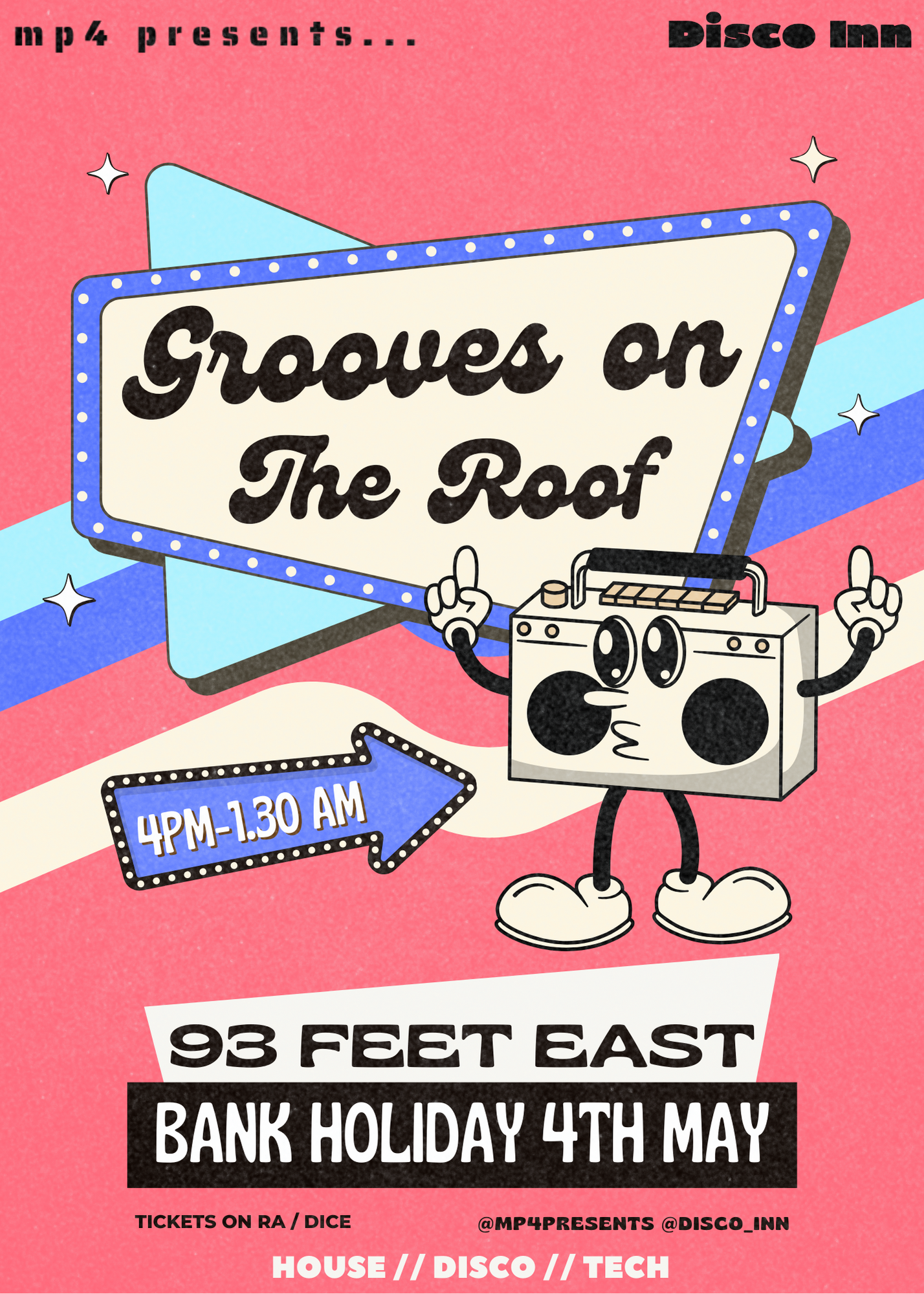 Grooves on the Roof - MP4presents... X Disco Inn - フライヤー表