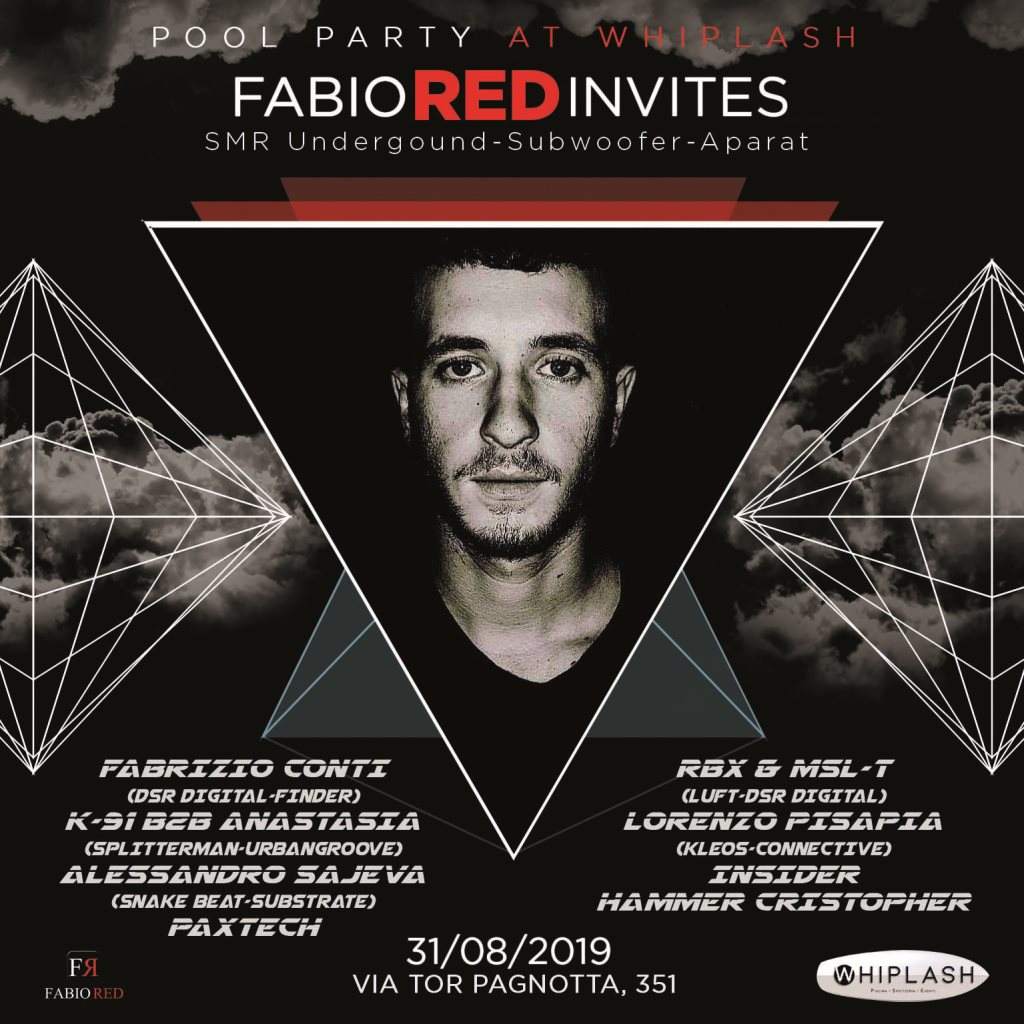 Pool Party 'Fabio RED Invites' AT Whiplash - Página frontal