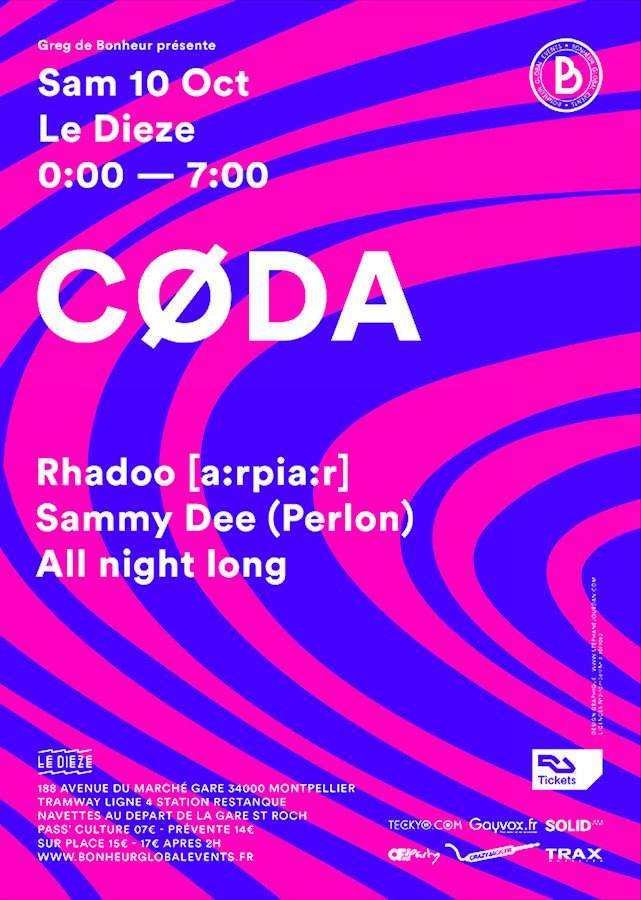 Cøda (Première): Rhadoo & Sammy Dee (All Night Long) - Página frontal