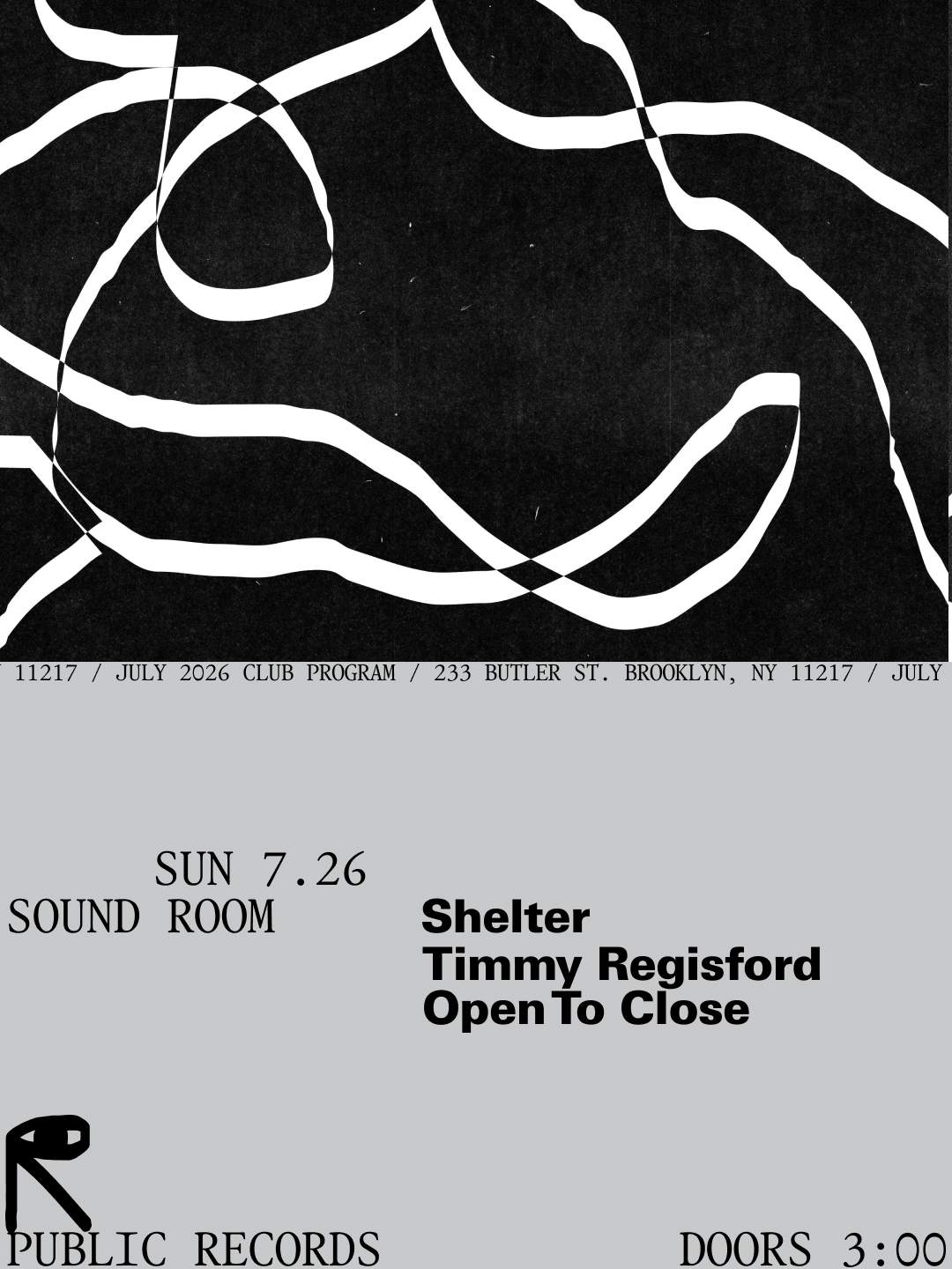 Shelter: Timmy Regisford Open To Close at public records, New York