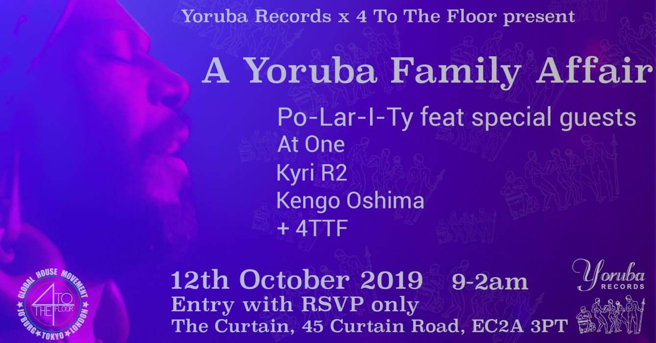 4 To The Floor x Yoruba Records: A Yoruba Family Affair - フライヤー表