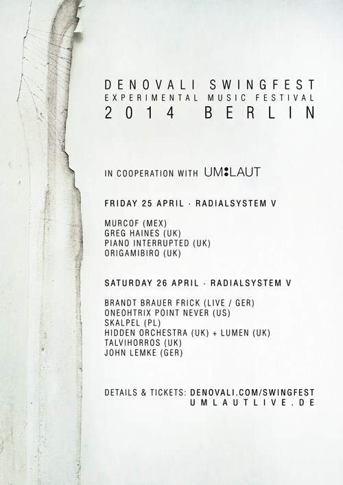 Denovali Swingfest, Experimental Music Festival - フライヤー表