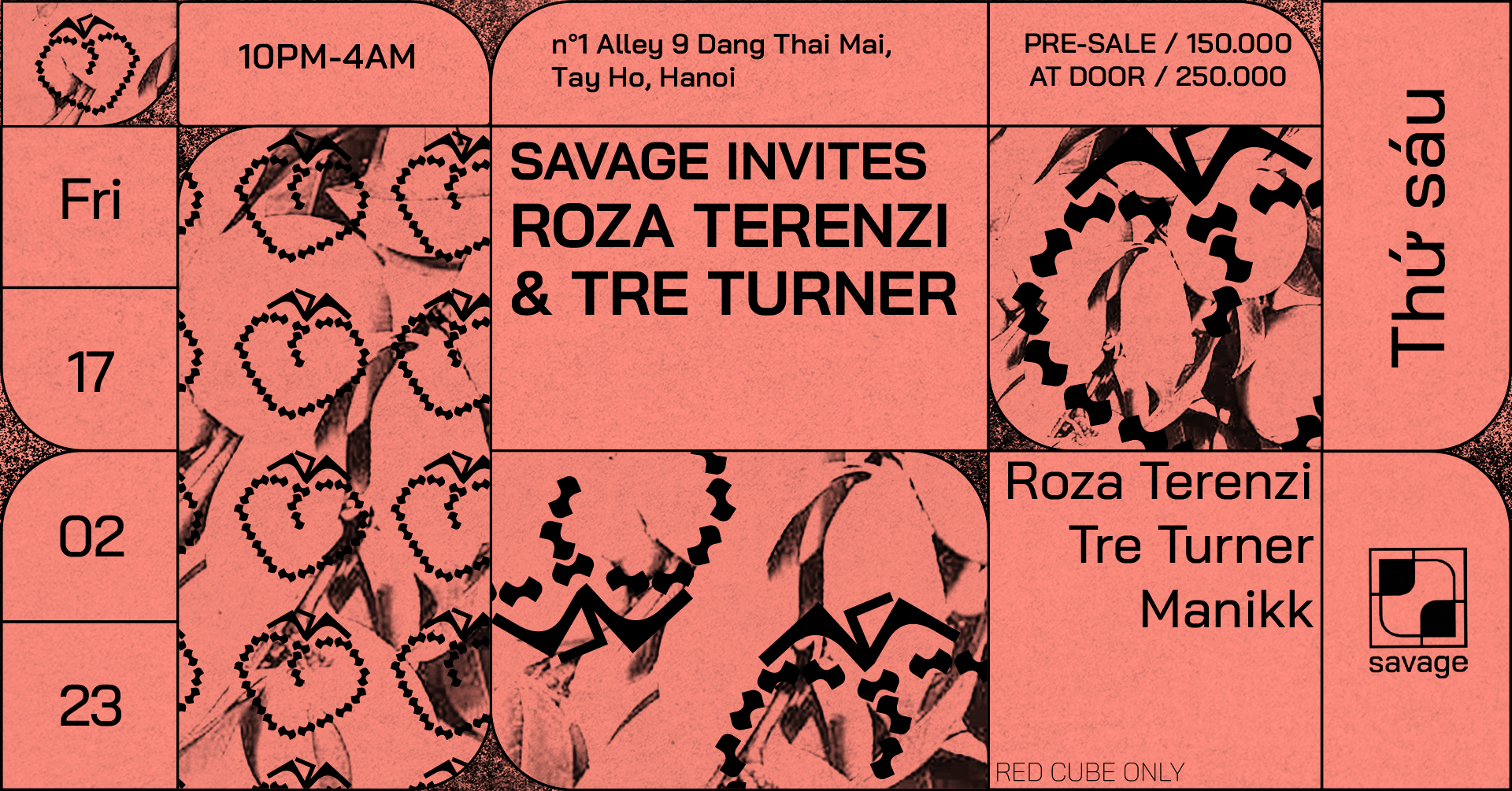 Savage Invites Roza Terenzi & Tre Turner - フライヤー裏