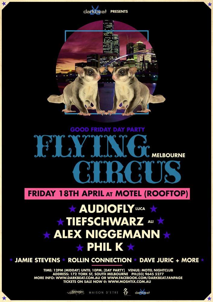 Darkbeat: Flying Circus (rooftop party) with Audiofly and Tiefschwarz - Página frontal
