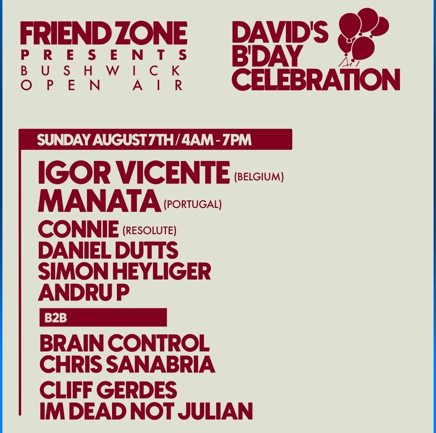 FriendZone present's open Air David's Bday celebration - Página trasera
