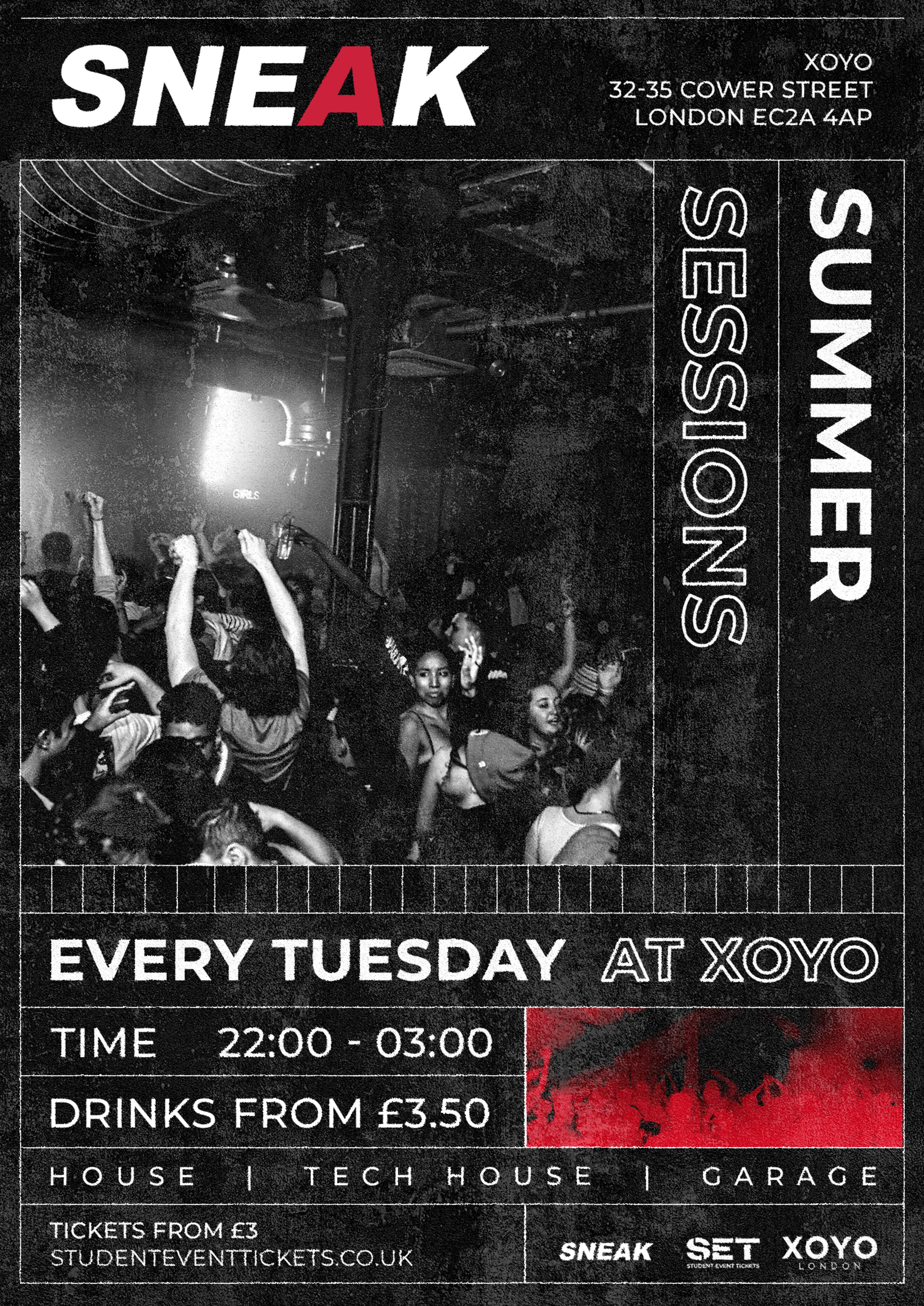SNEAK Summer Sessions Rave - フライヤー表