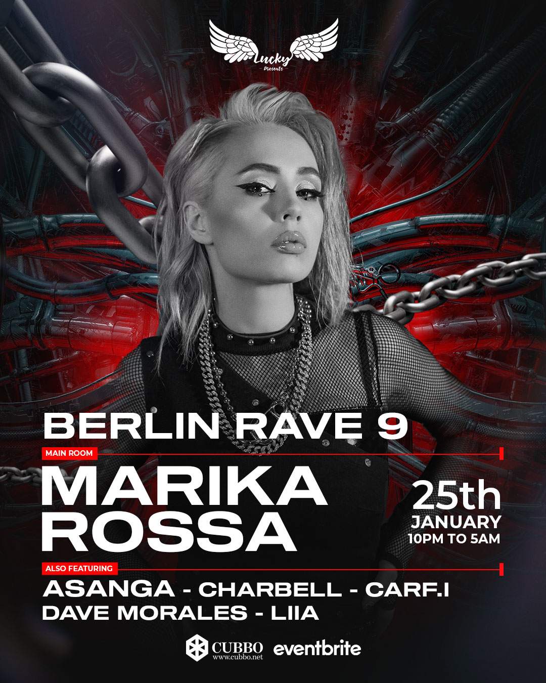 Berlin Rave 999 ft Marika Rossa (Ukraine) - Long Weekend - フライヤー表