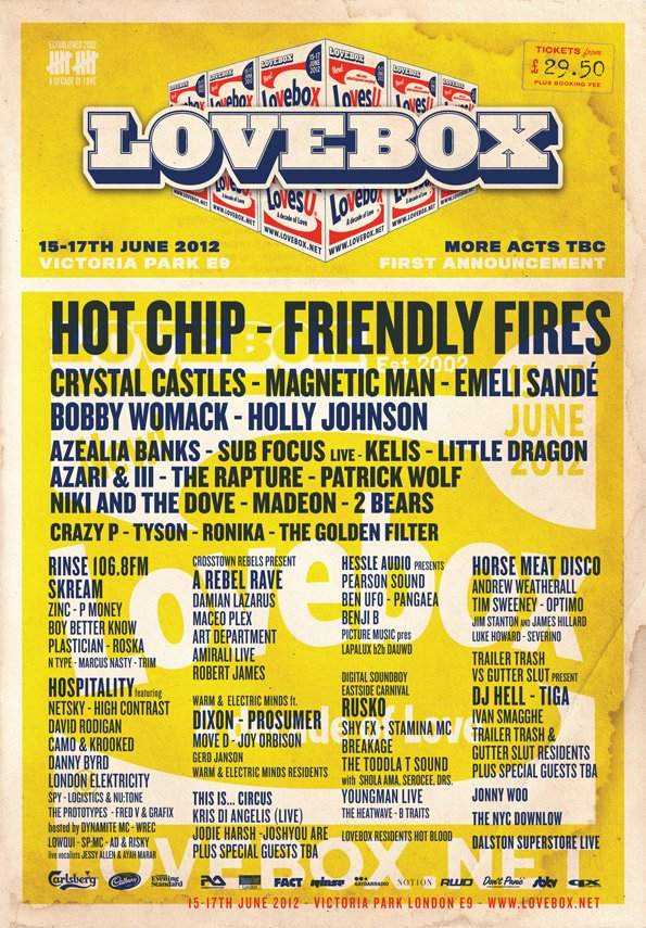 Lovebox 2012 - Saturday - フライヤー表