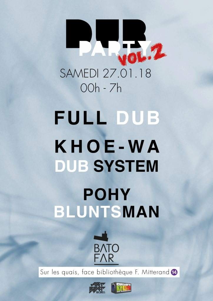 Dub Party Vol.2 Full Dub / Khoe-wa Dub System / DJ Pohy DJ Bluntsman - Página frontal