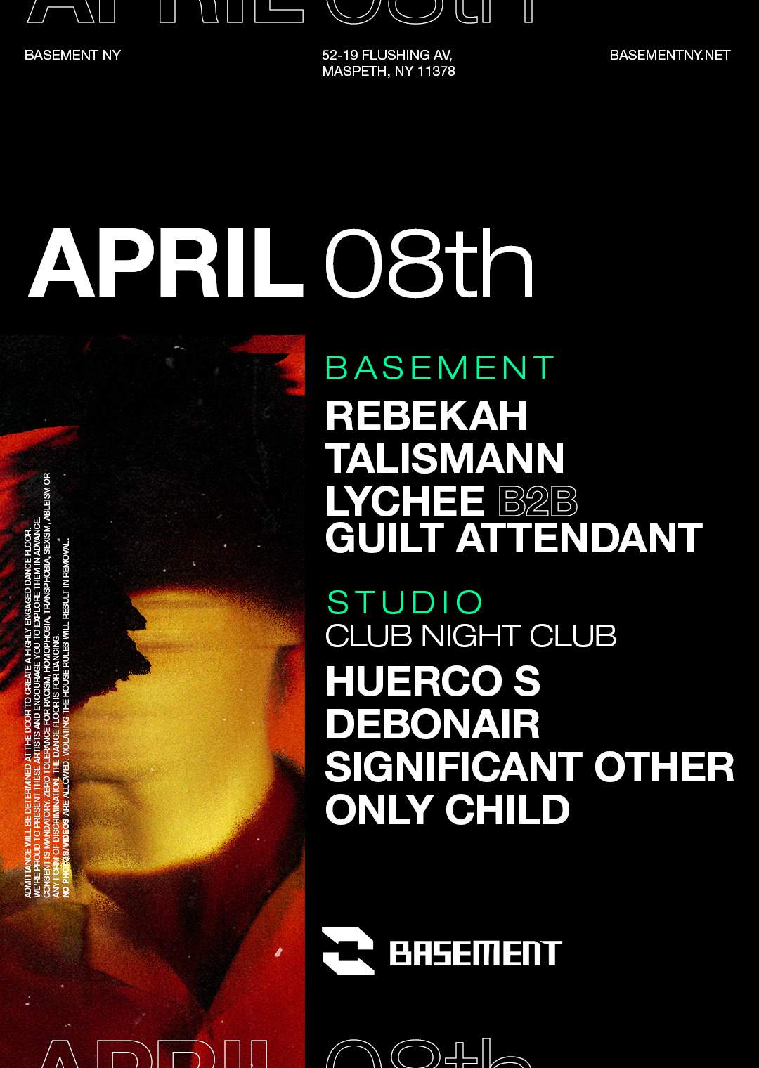 Rebekah / Talismann / Lychee b2b Guilt Attendant / Club Night Club - Página frontal