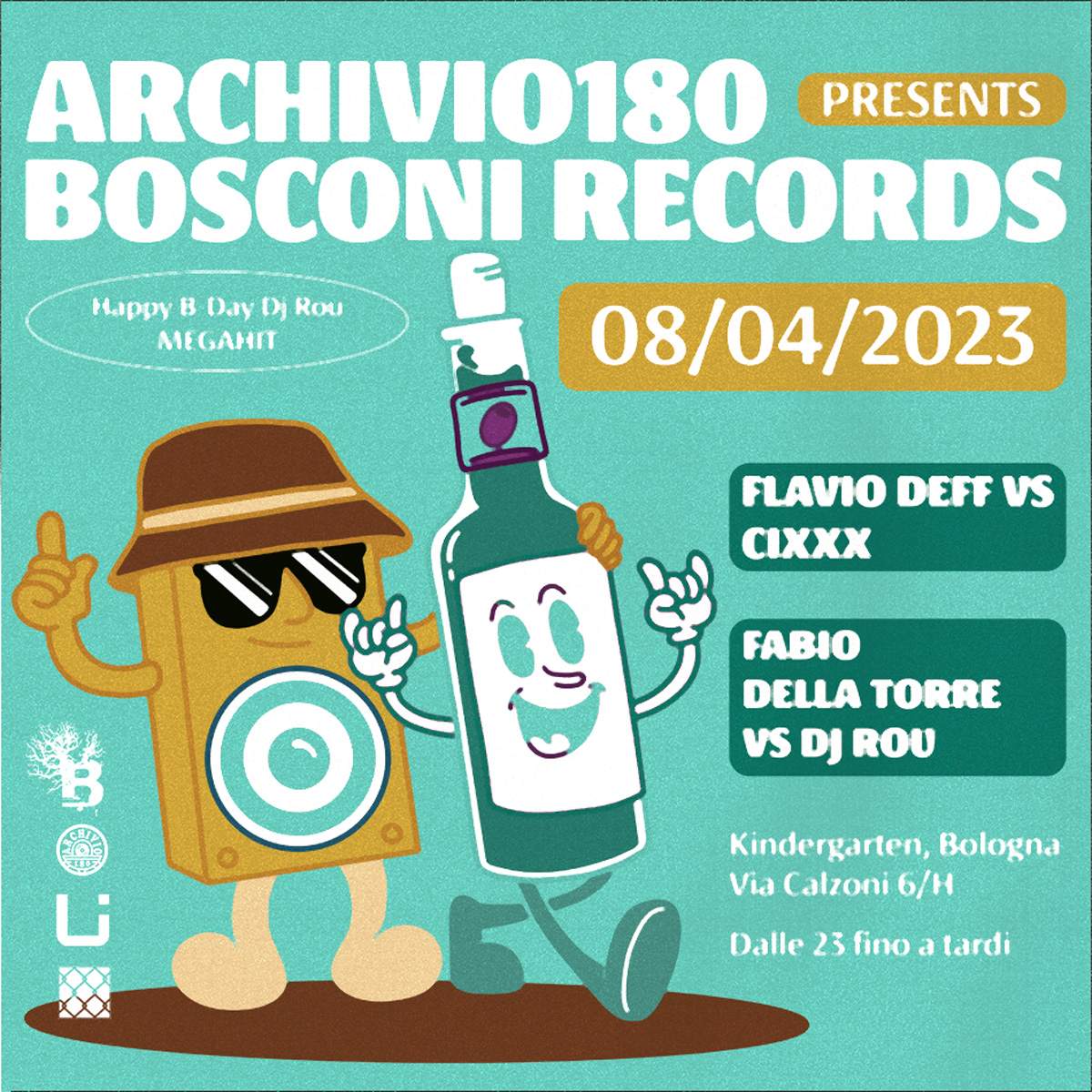 ARCHIO180 Pres. BOSCONI RECORDS W/ Fabio della Torre vs DJ Rou • Flavio Deff vs Cixxx J - Página frontal