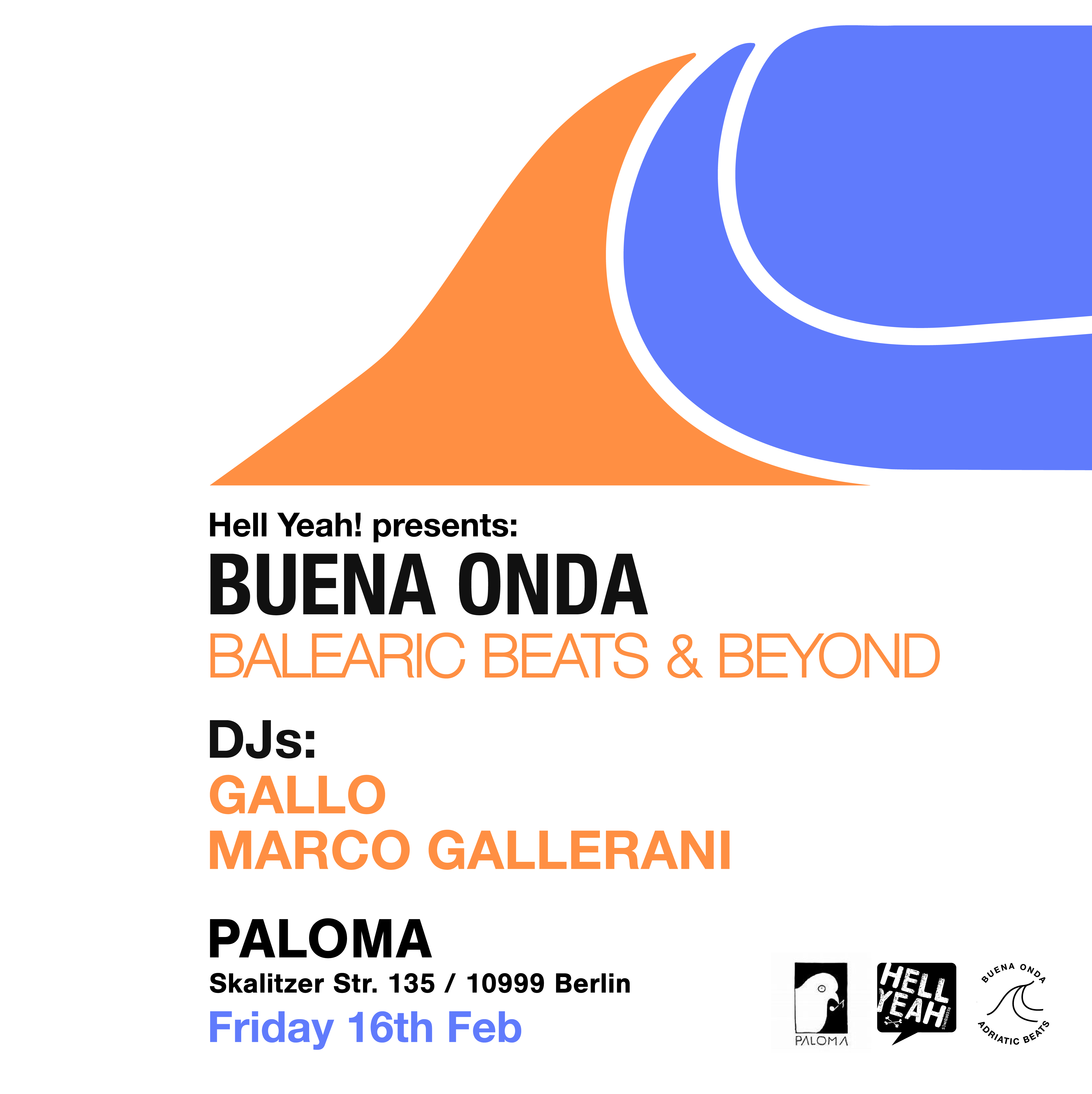 Hell Yeah Recordings presents Buena Onda - Balearic Beats - フライヤー表