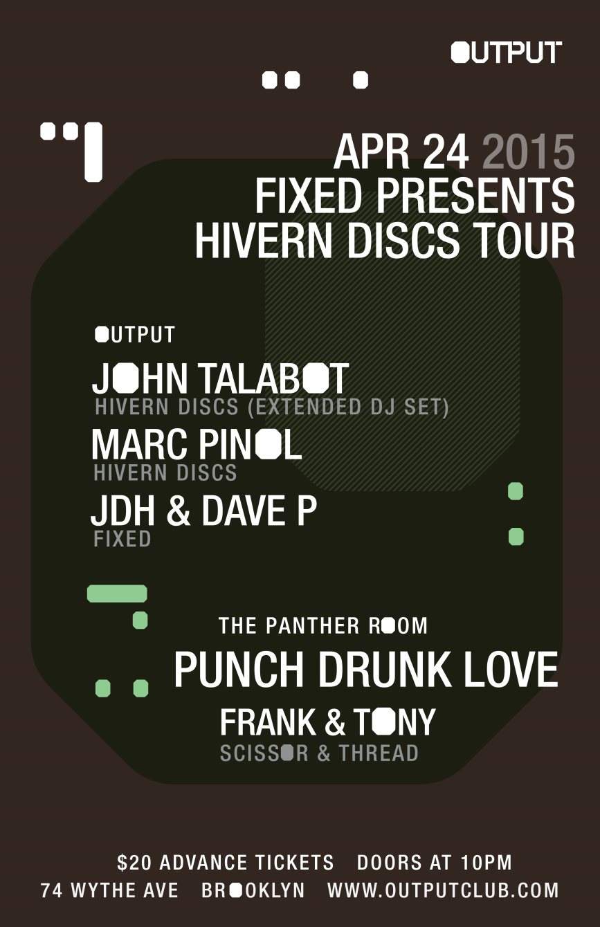 Fixed presents Hivern Discs Tour with John Talabot/ Marc Pinol/ JDH & Dave P and Frank & Tony - フライヤー表