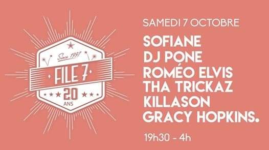 20 ans File7 : Sofiane, DJ Pone, Roméo Elvis, Tha Trickaz & more - フライヤー表