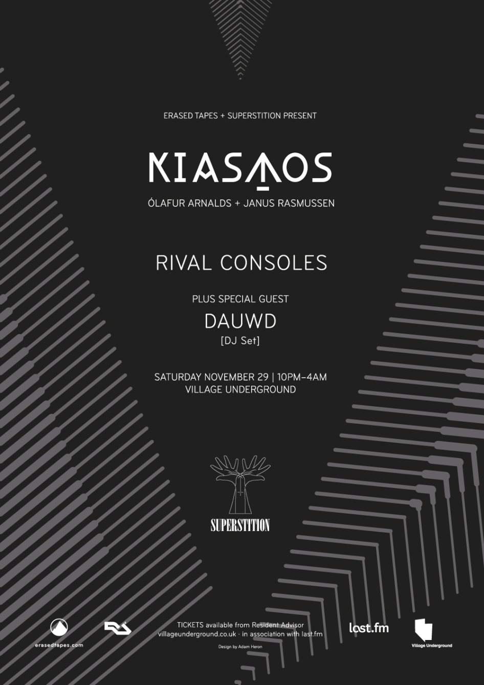 Kiasmos Album Launch by Erased Tapes + Superstition - Página frontal