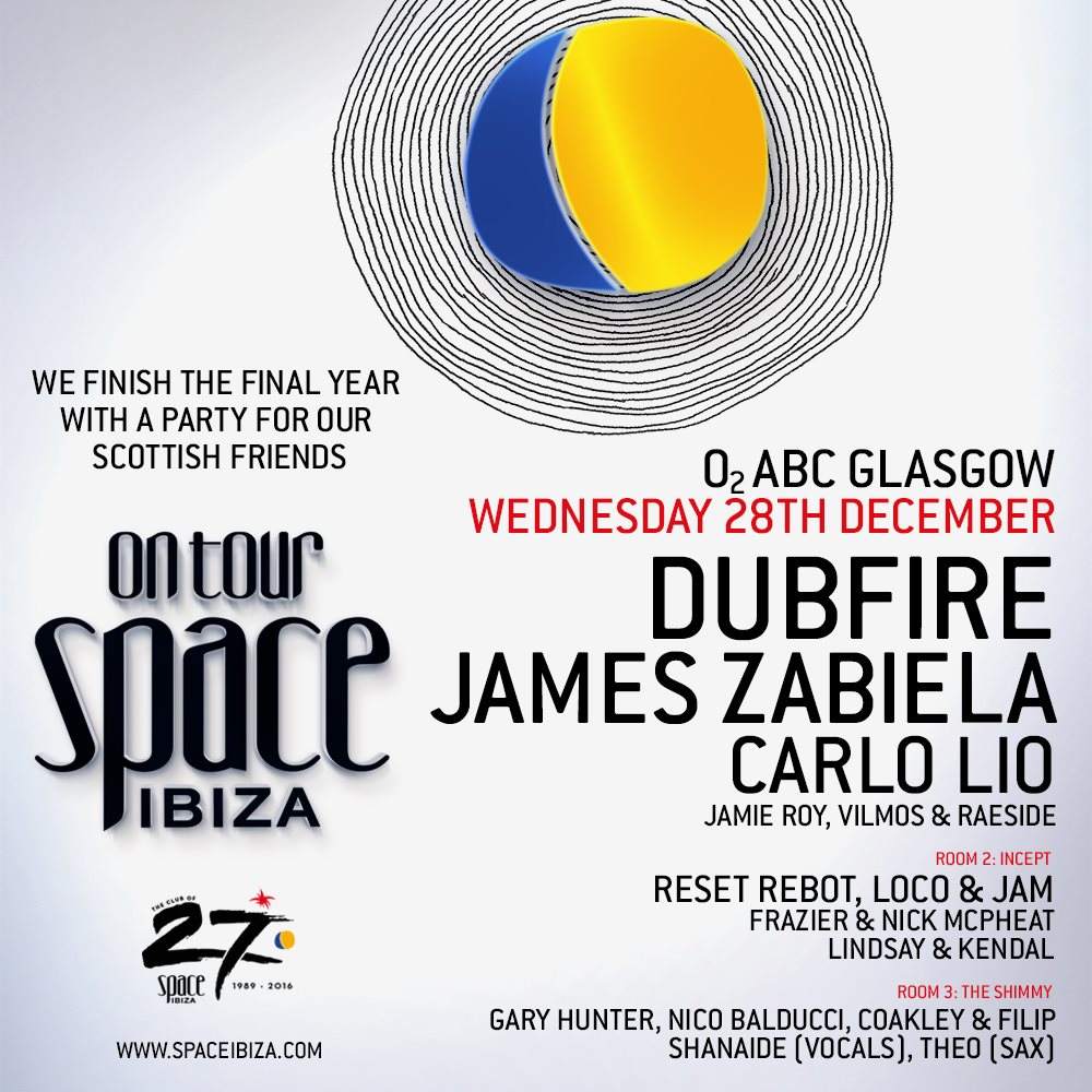 Space Ibiza on Tour: Dubfire, Space Ibiza: Dubfire, James Zabiela, Carlo Lio - Página frontal