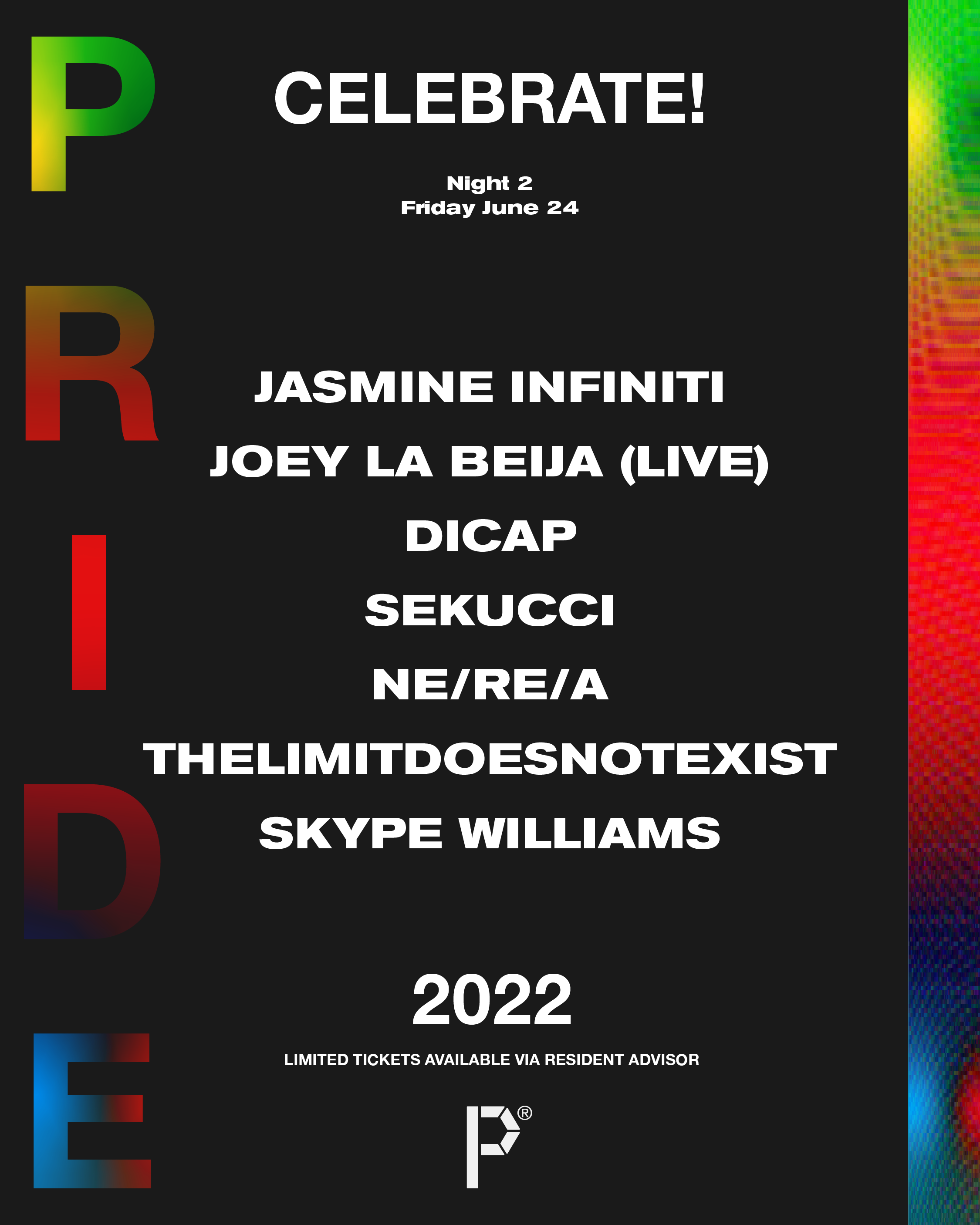 Pride Night 2: Jasmine Infiniti, Joey La Beija (LIVE), Dicap, Sekucci, Ne/Re/A - Página frontal