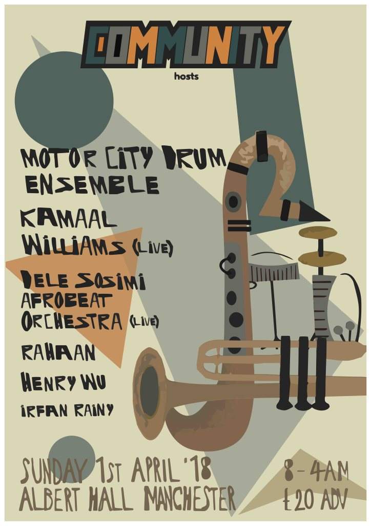 Community with Motor City Drum Ensemble, Kamaal Williams, Dele Sosimi & More - Página frontal