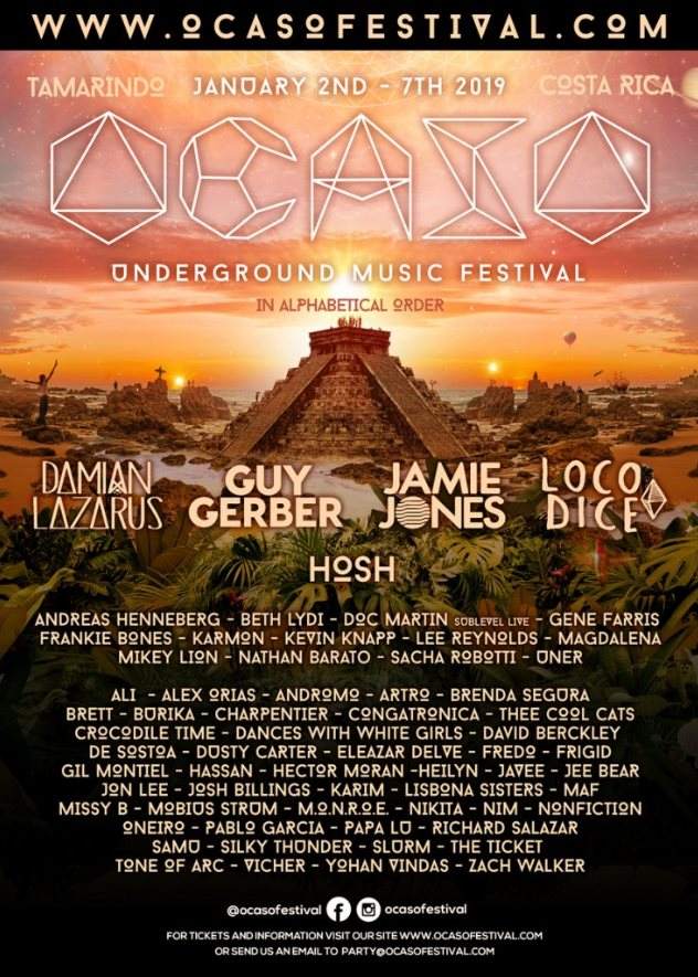 Ocaso Underground Music Festival 2019 - フライヤー表