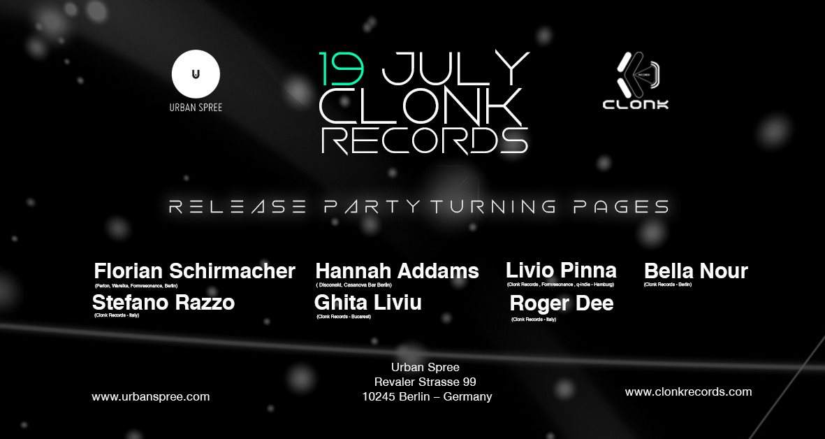 Clonk Records presents: Turning Pages EP- Release Party - Página frontal