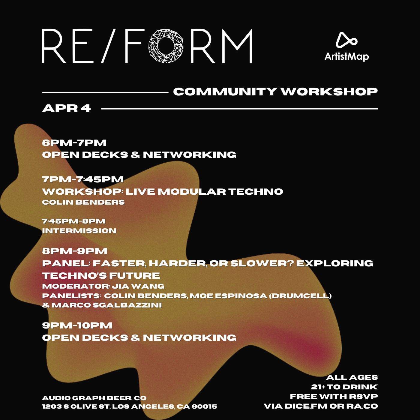 RE/FORM Community Workshop Spring '24 (FREE with RSVP): The Future of Techno - フライヤー表