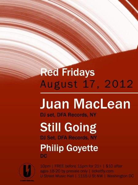 Red Fridays Pres. Juan Maclean (DJ Set) - フライヤー表