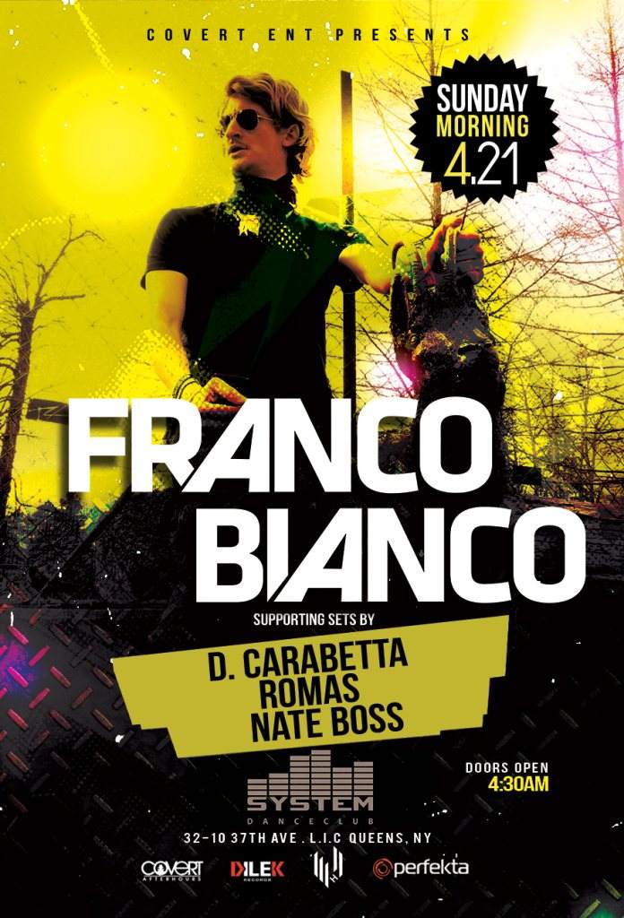 Franco Bianco Live at System Nightclub - フライヤー表