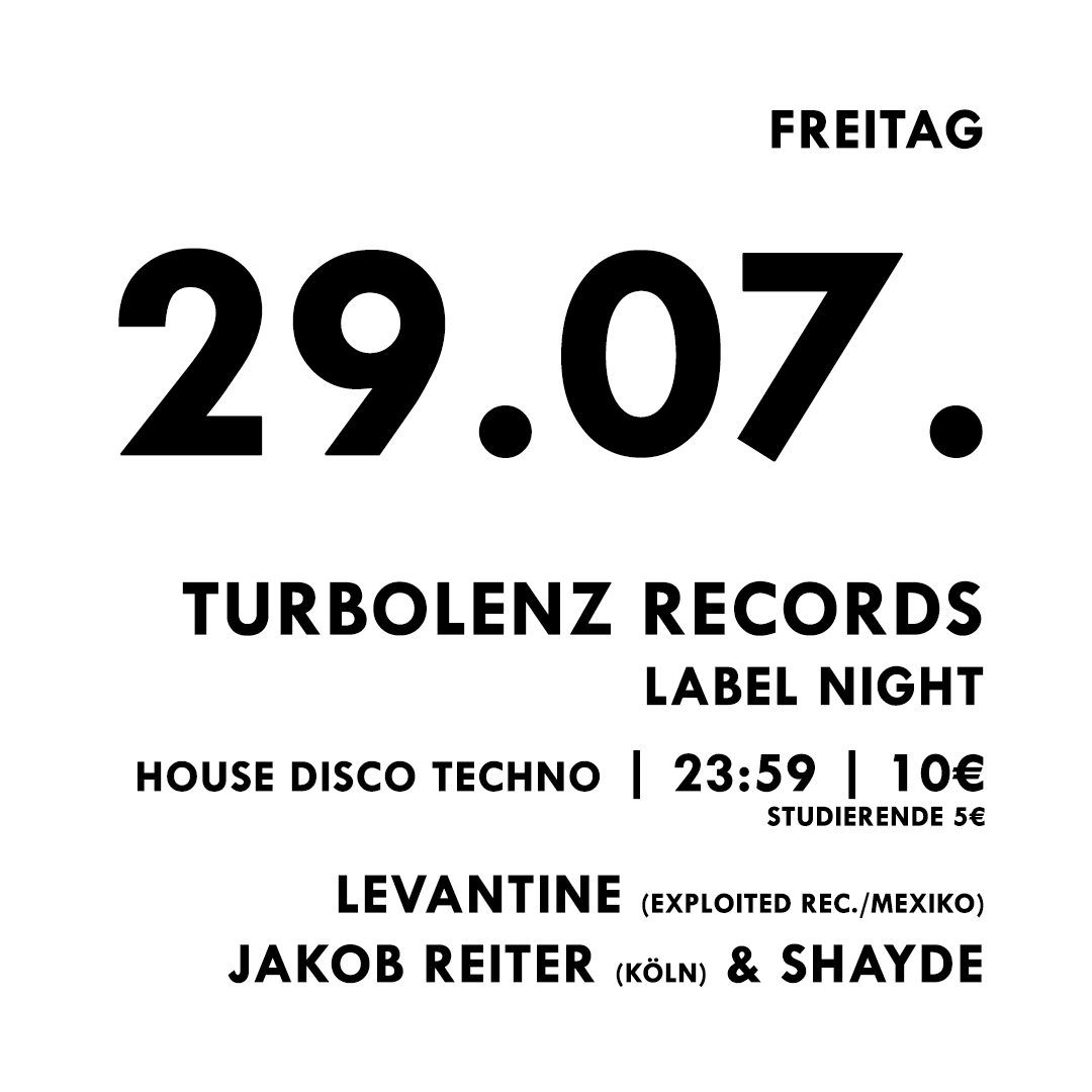 Turbolenz Records Label Night - フライヤー裏