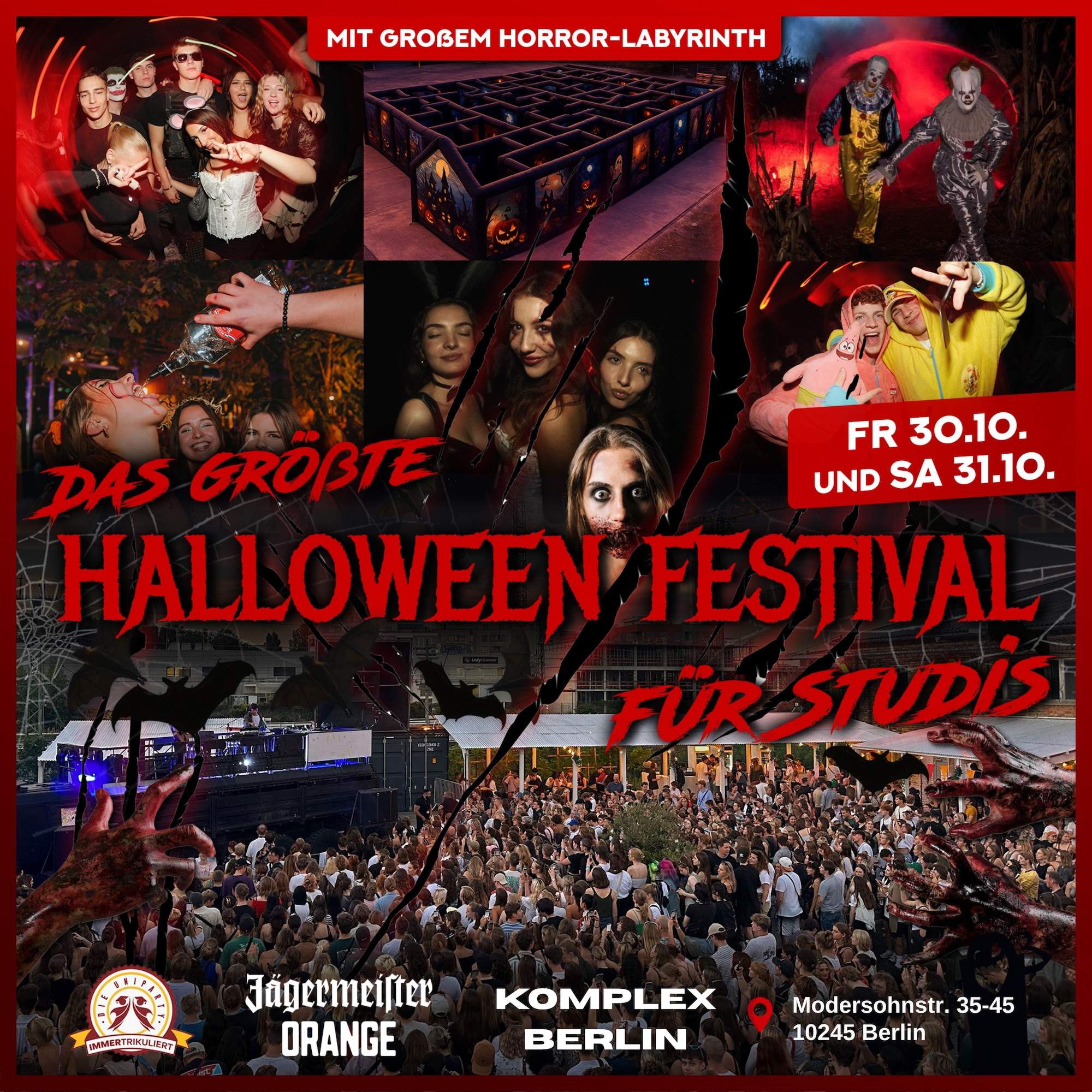 Halloween-Festival | 3 Floors | Outdoor Area | 20m Maze | Foodtruck | Actors festival in Berlin
