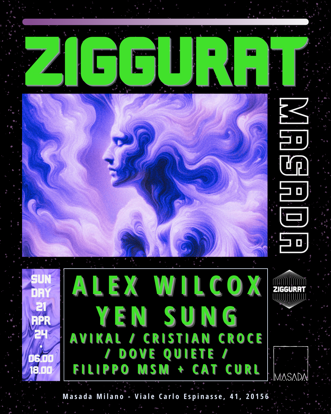 ZIGGURAT: Alex Wilcox, Yen Sung / Milano Design Week Afeter Party & Diurno - フライヤー裏