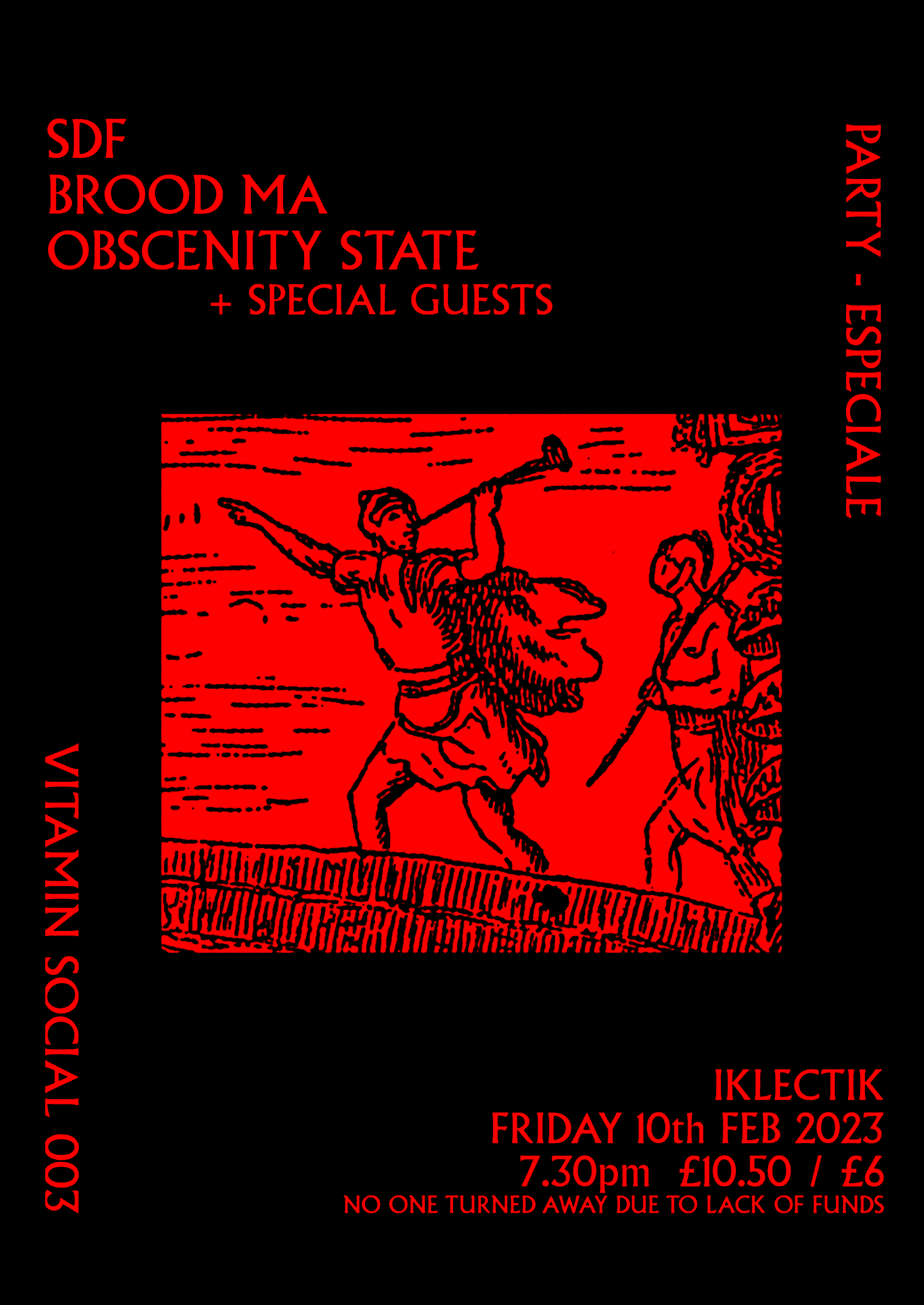 SDF + Brood Ma + Obscenity State & Special Guests - フライヤー表