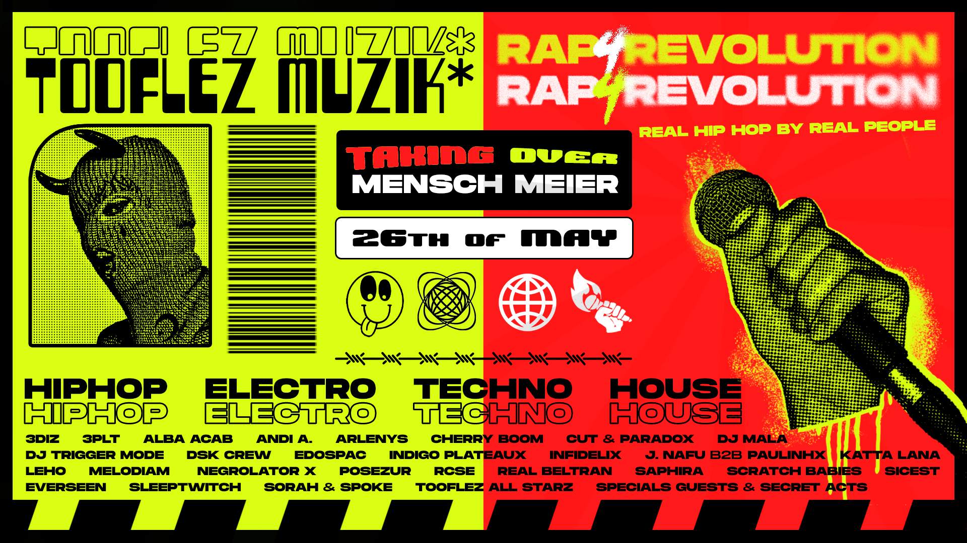 Rap 4 Revolution x Tooflez Muzik - フライヤー表