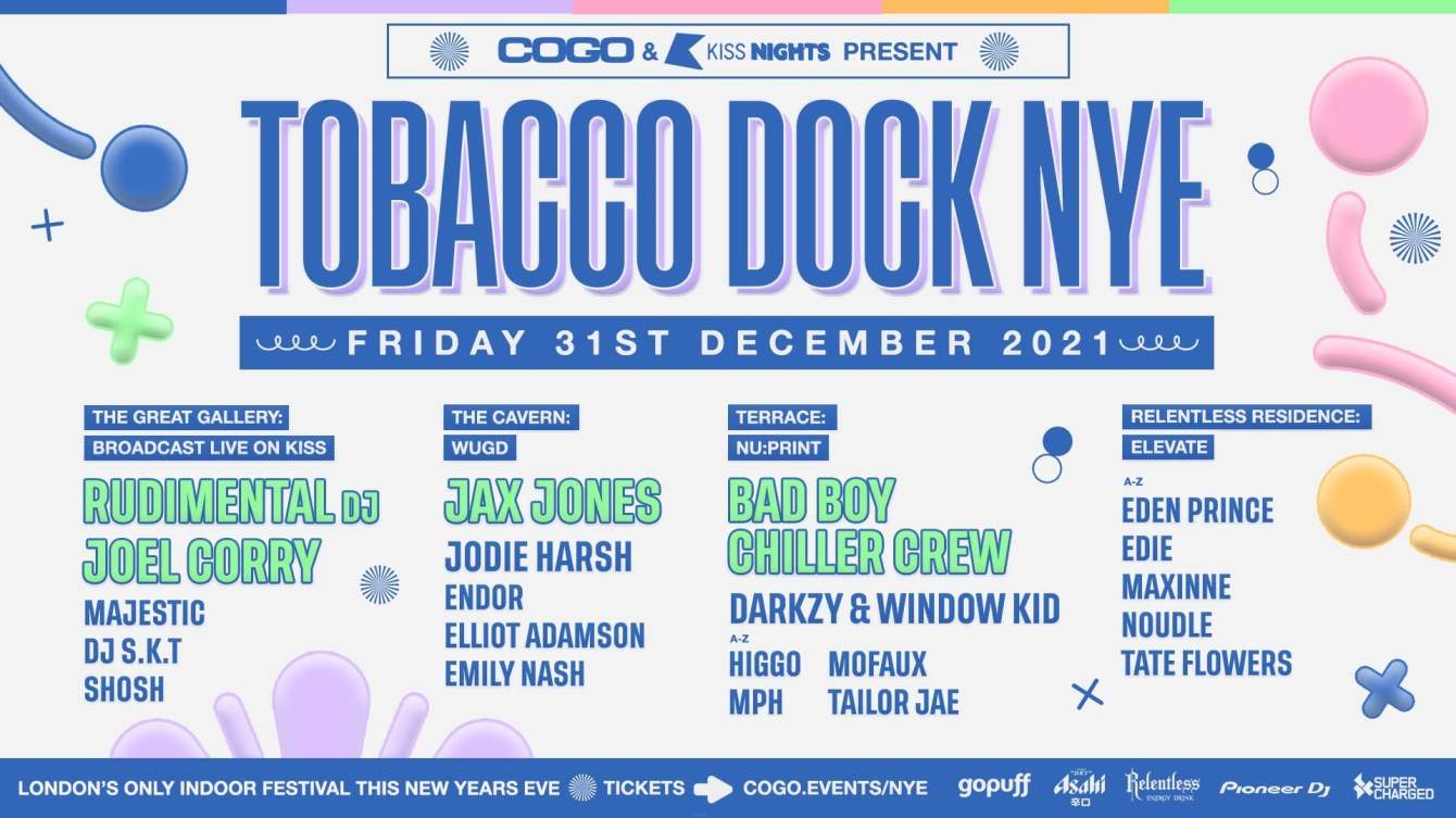 Cogo & Kiss Nights presents Tobacco Dock NYE - Página frontal