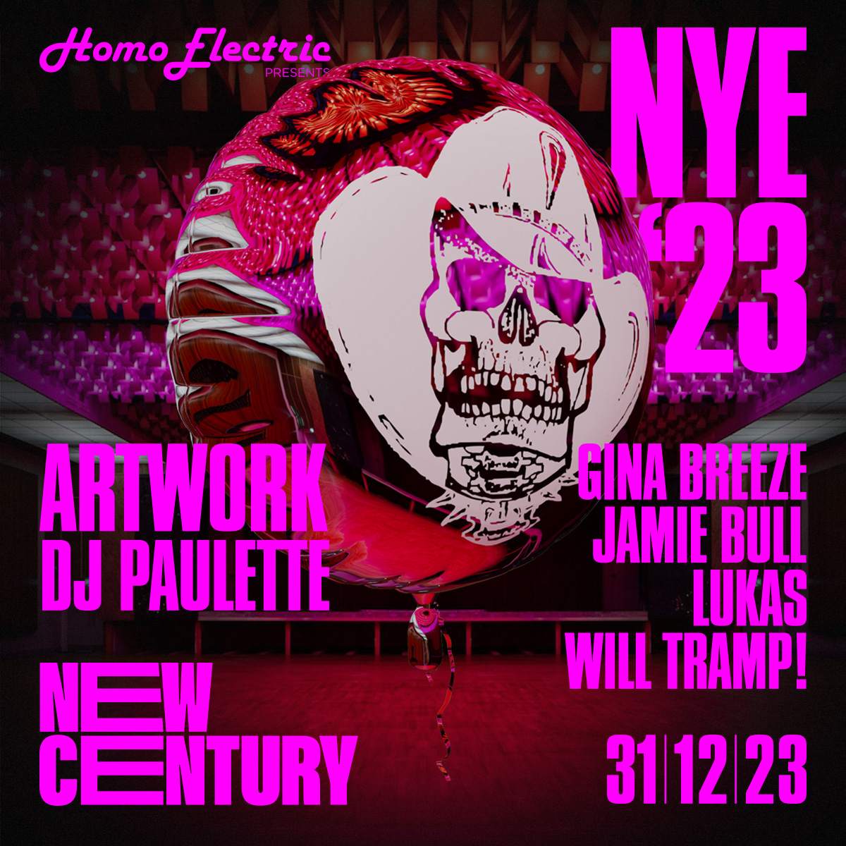 Homoelectric NYE New Century Hall Manchester - フライヤー表