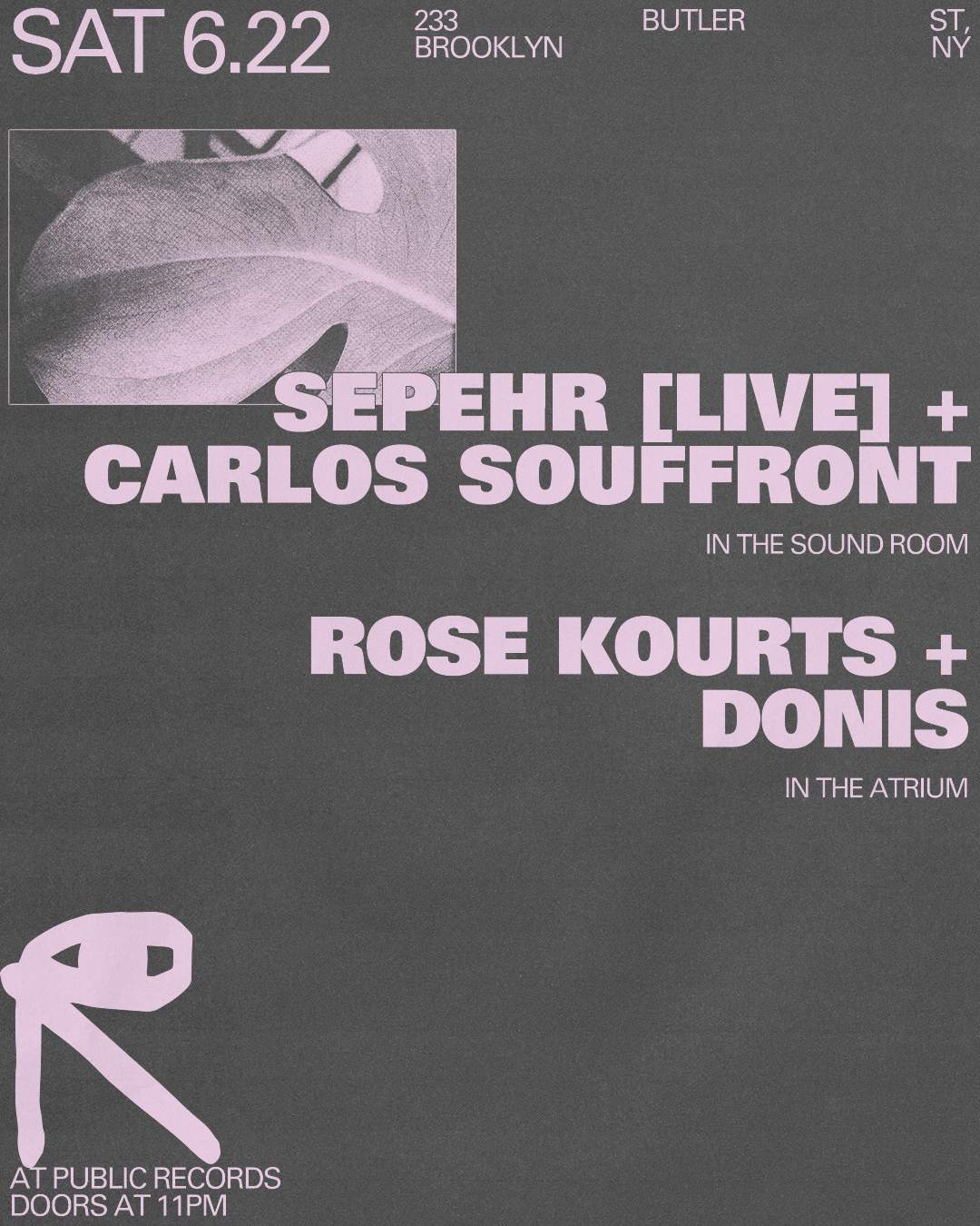 Sepehr [live] + Carlos Souffront / Rose Kourts + Donis - フライヤー表