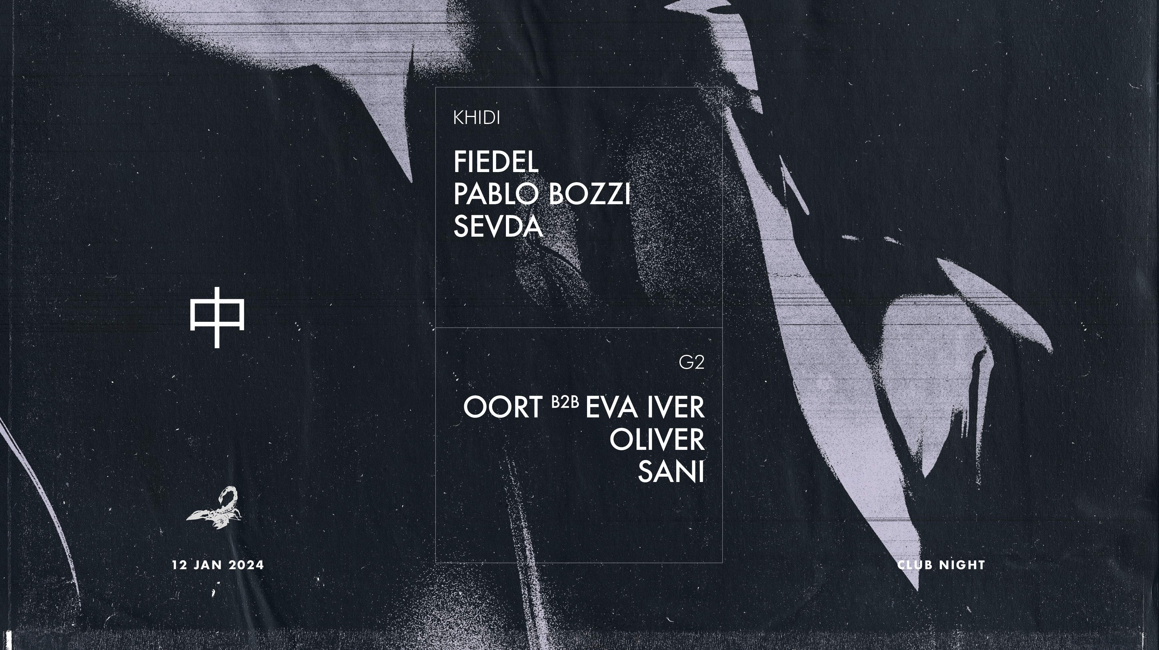 KHIDI 中 Pablo Bozzi ❚ Fiedel ❚ OLIVER ❚ Sevda ❚ SANI ❚ OORT ❚ EVA IVER - フライヤー表