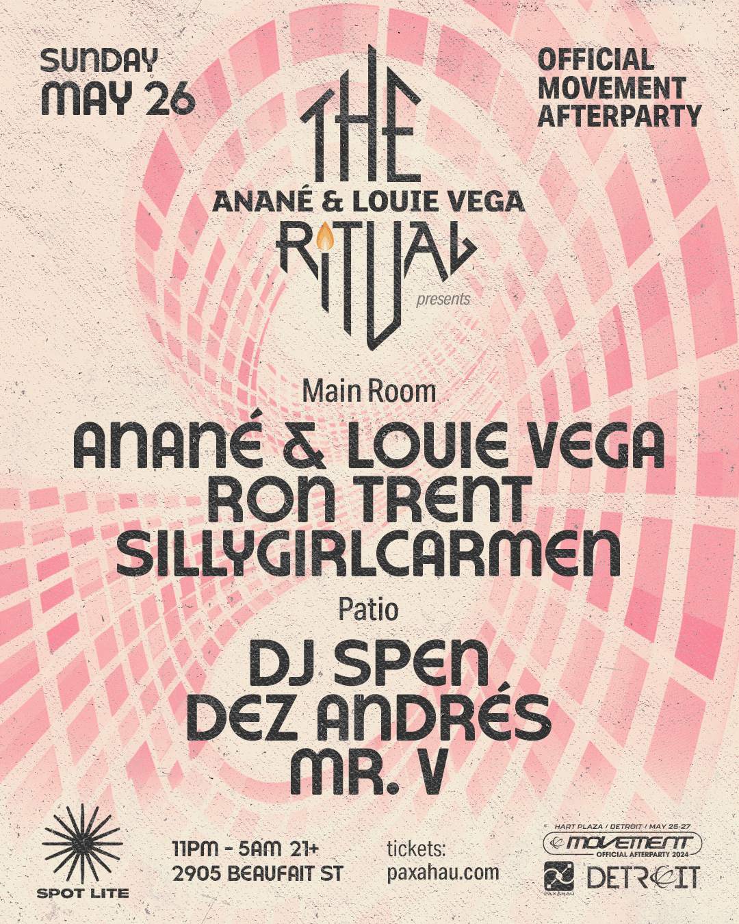 The Ritual with Anané & Louie Vega - Official Movement Afterparty - フライヤー表