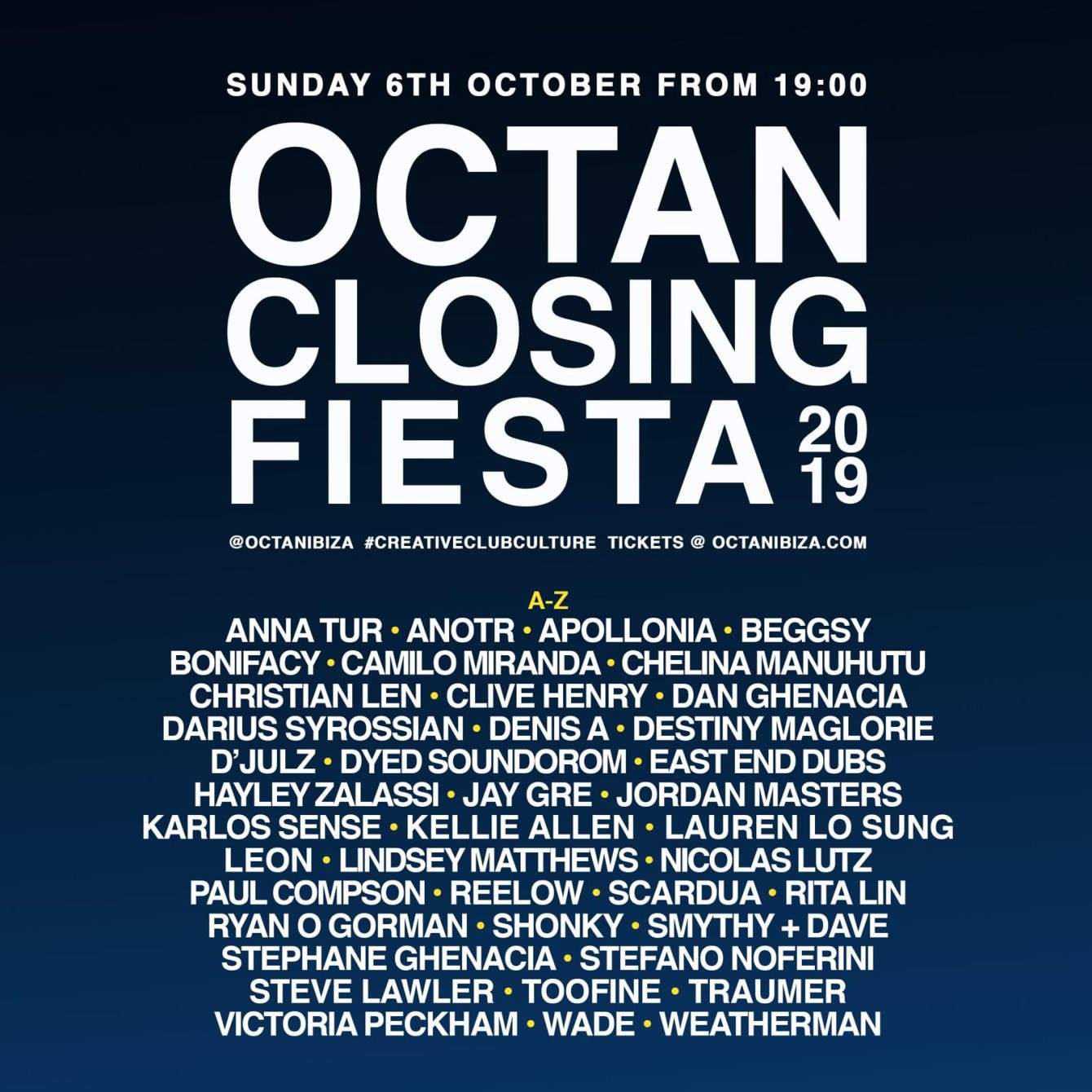 Octan Ibiza Closing Party - フライヤー表