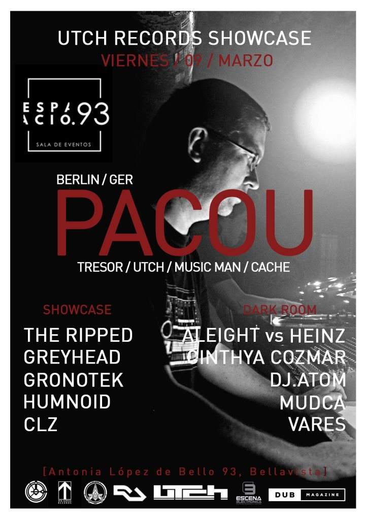 Viernes 09.03 / Pacou, GER, Tresor / Utch / Music Man - フライヤー裏