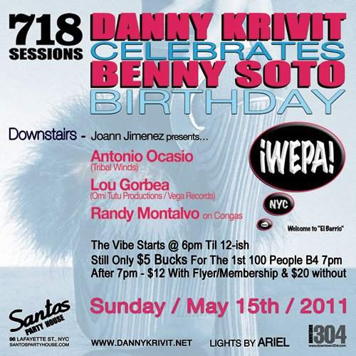 Benny Soto's Bday - 718 Sessions with Danny Krivit & ¡wepa! - Página trasera