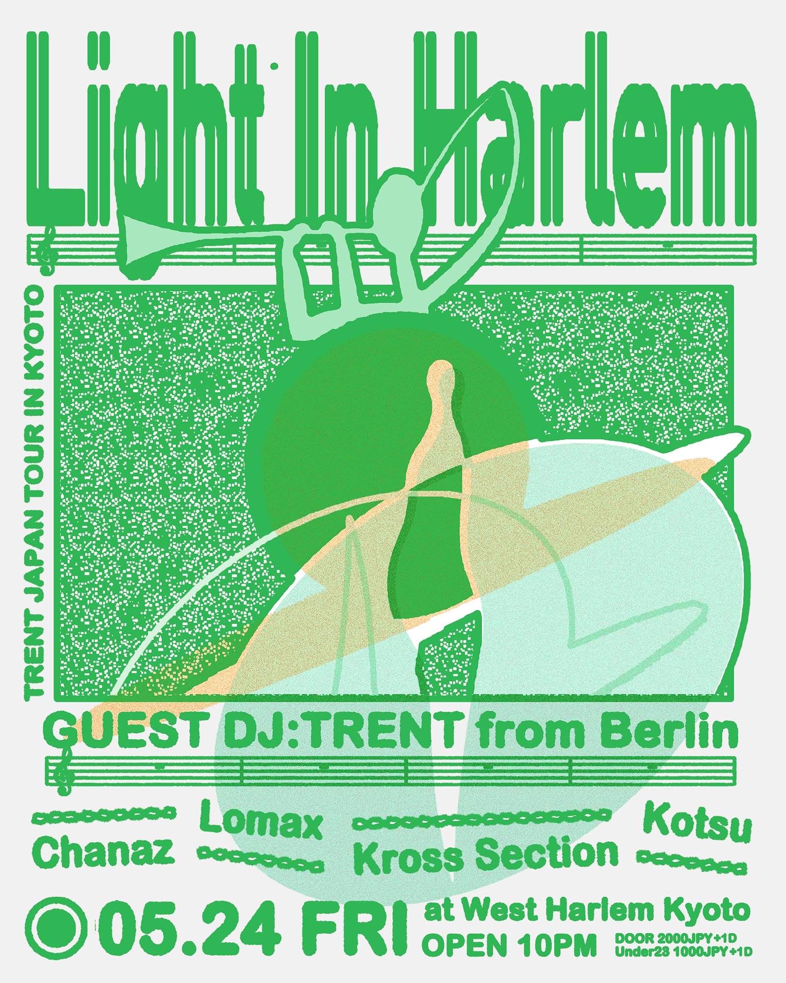 Light In Harlem - Trent JAPAN TOUR IN KYOTO - フライヤー表