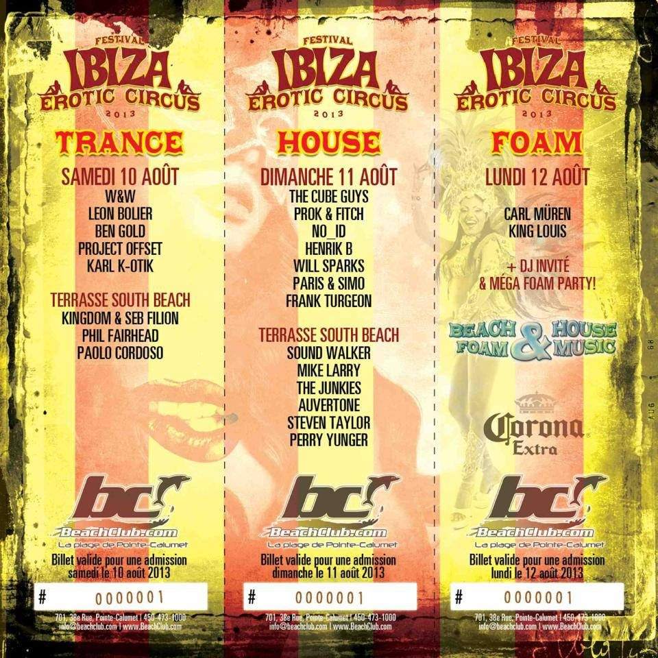 Ibiza Festival 2013 at Beachclub - Página trasera