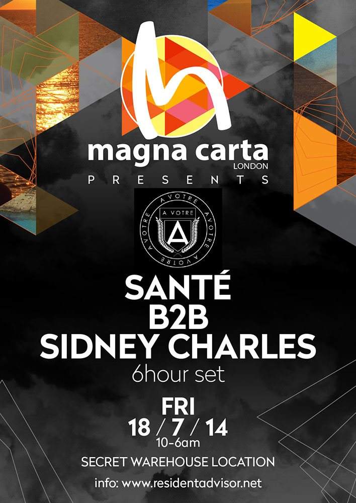 Magna Carta presents Avotre Showcase with Santé and Sidney Charles - Página frontal