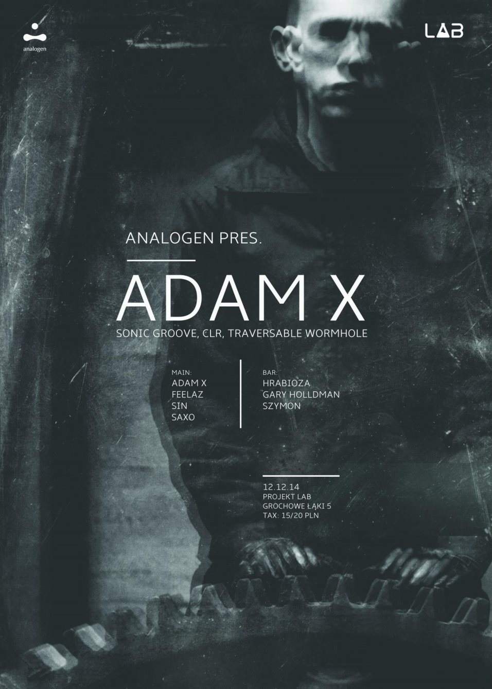 Analogen presents Adam X - フライヤー表