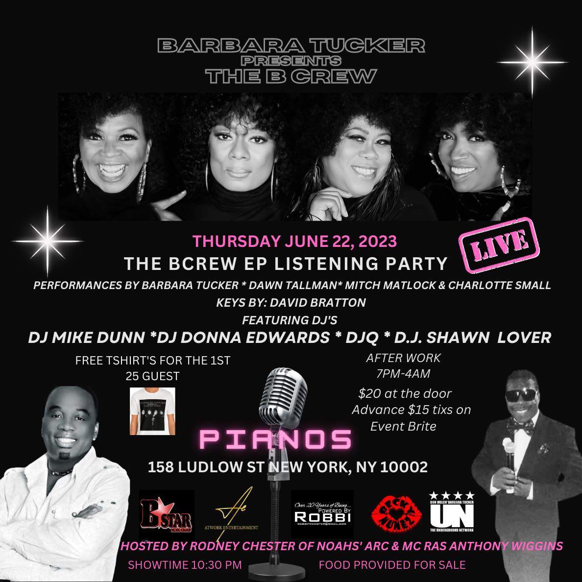 Barbara Tucker presents The Bcrew EP Listening Party at Pianos, New ...