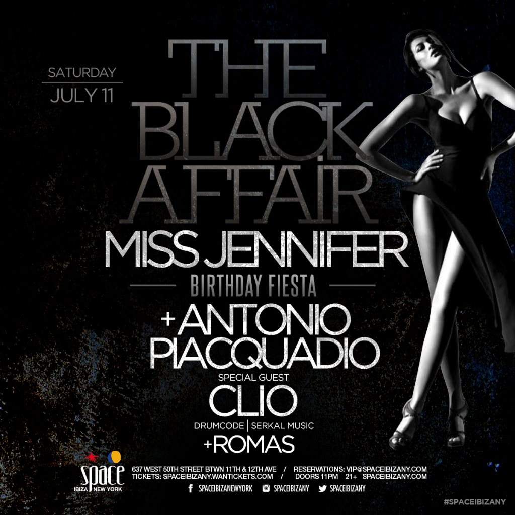 The Black Affair: Miss Jennifer, Antonio Piacquadio & Clio - フライヤー表