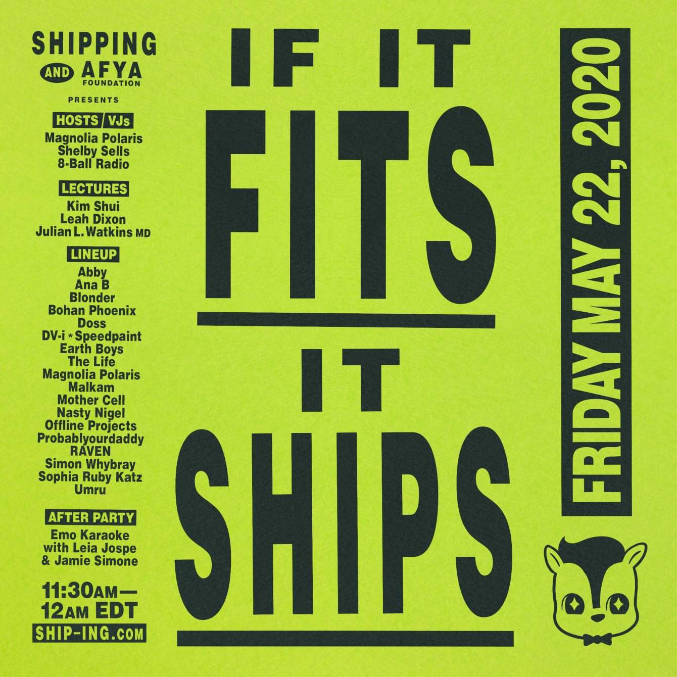 Shipping x Afya present - If it Fits it Ships Fest - フライヤー表